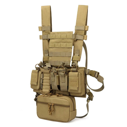 Military Tactical Vest Chest Rig with Adjustable Straps & Large Capacity Pouch for Outdoor Adventure & Tactical Missions exovai.com