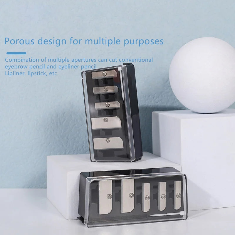 1Pcs 5 Holes Sharpener Multi-functional Pencil Sharpener with Lid for Eyeliner Lipliner Pencils exovai.com
