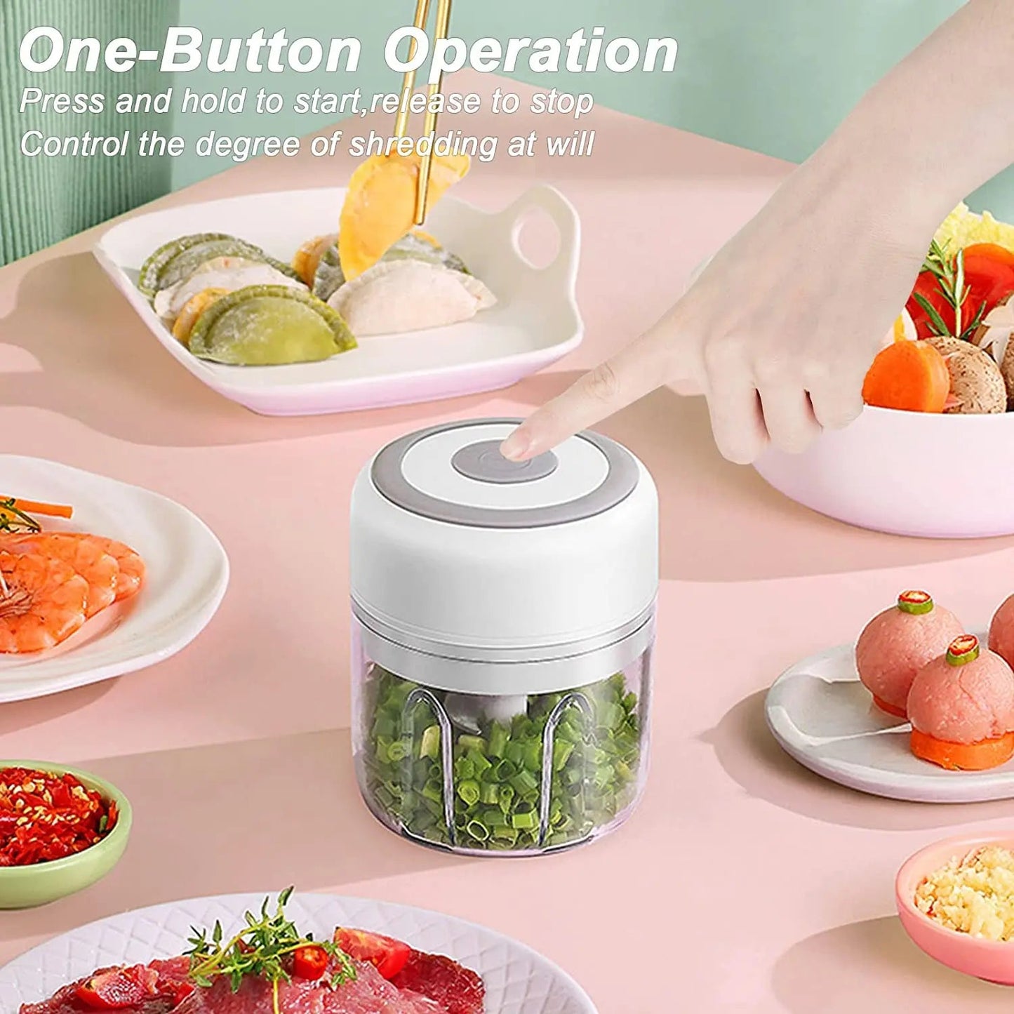 Electric Mini Garlic Chopper USB Meat Grinder Garlic Masher Machine Sturdy Durable Crushed Ginger Vegetable Crusher Kitchenware exovai.com