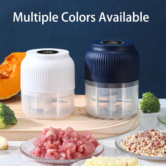 250ml Mini Wireless USB Rechargeable Electric Vegetable Chopper Garlic Crusher Food Chopper for Kitchen Gadgets for Garlic exovai.com