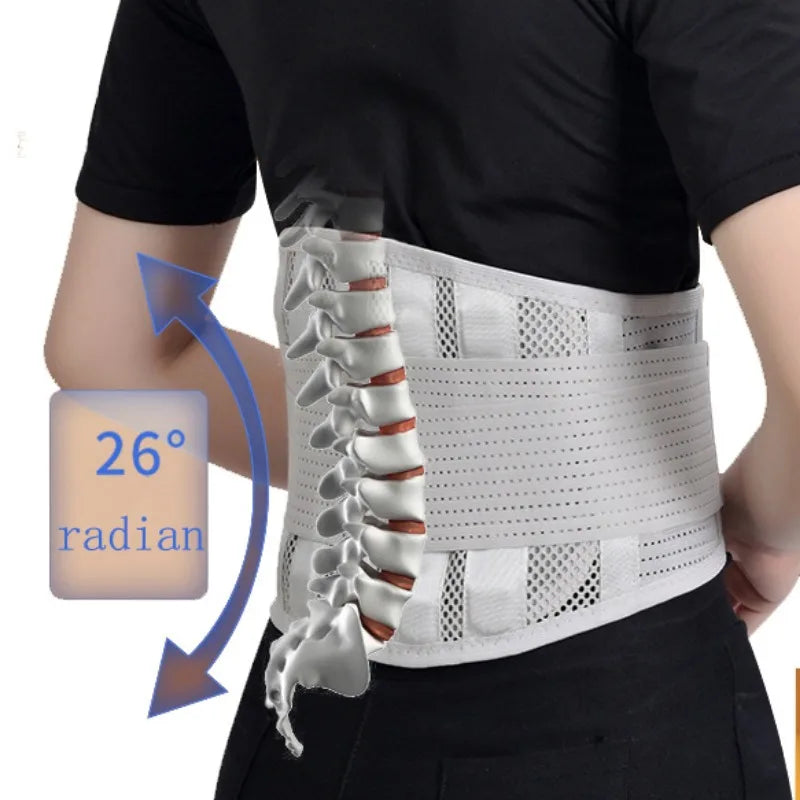 Breathable Lumbar Support Belt With 5 Reinforced Support Plates,Adjustable Back Brace Waist Trainer For HerniatedDisc Protection exovai.com