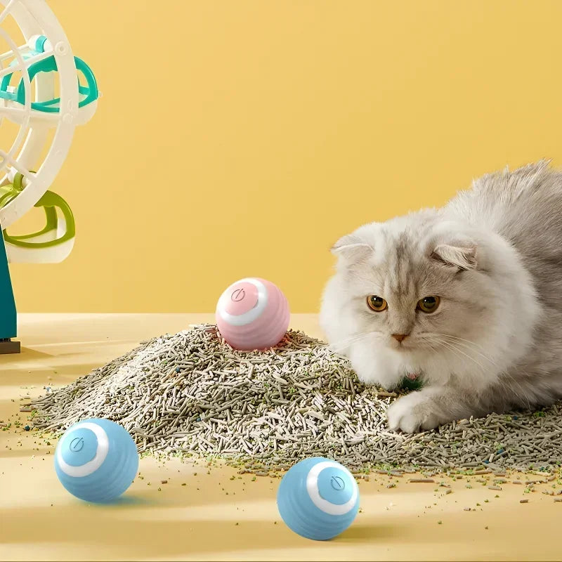 Cat Interactive Ball Smart Cat Toys for Pet Indoor Automatic Rolling Ball Electronic Interactive Cat Toy Cat Game Accessories exovai.com