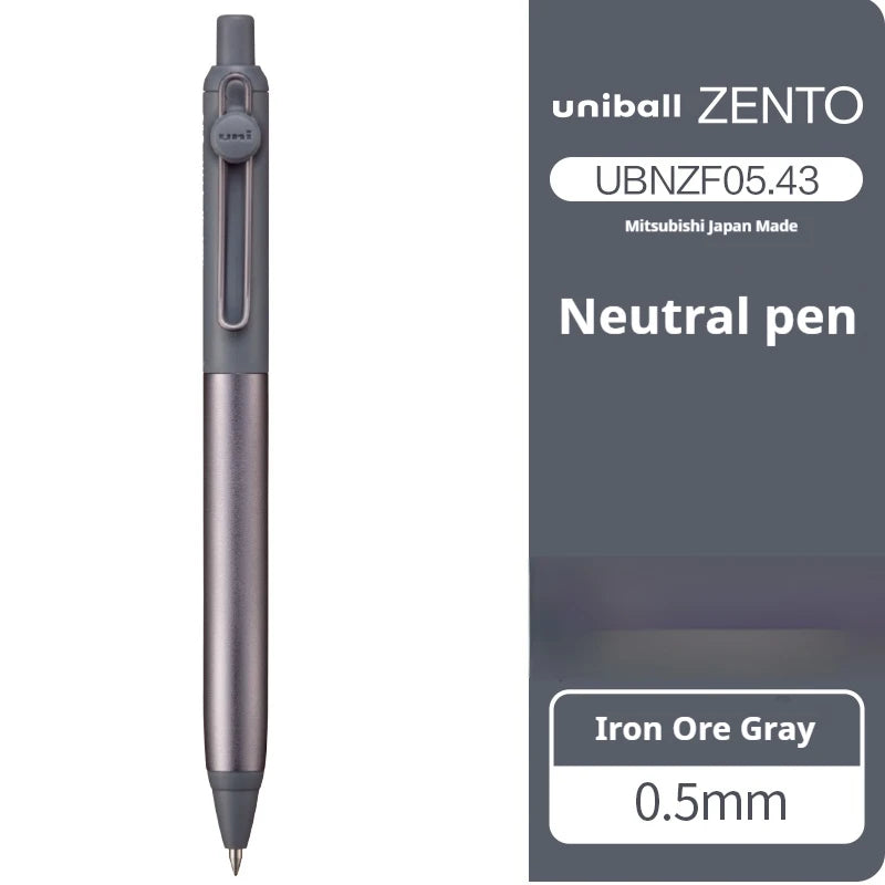 Japanese uni-ball ZENTO Gel Ink Pen Limited Flow Model Metal Push Ultra-Smooth Writing 0.38/0.5mm Signing for Students Business exovai.com
