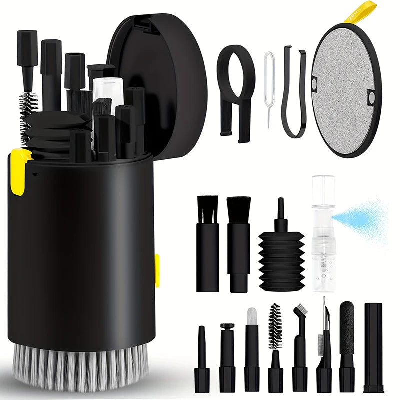 20 in 1 Computer Keyboard Cleaner Kit Tablet Camera Phone Screen Clean Tools Keycap Puller Earphone Clean Brush with Storage Box exovai.com