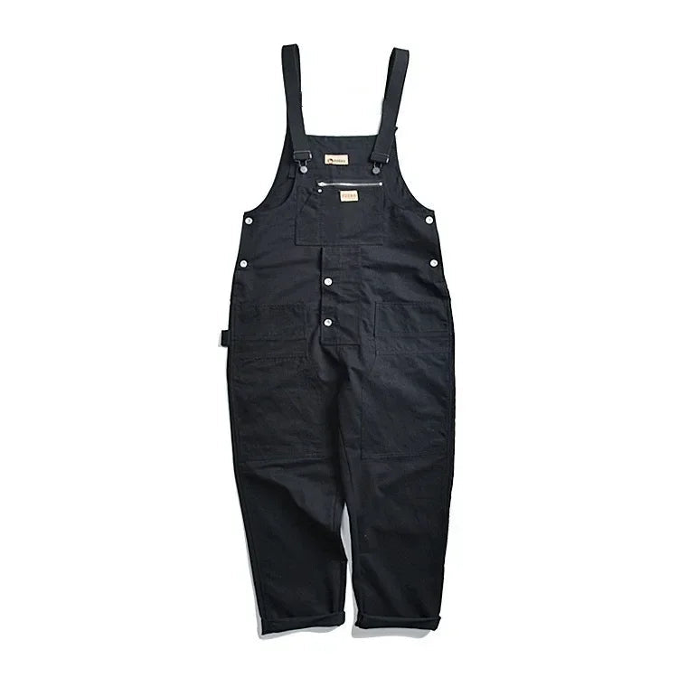 Japanese Style Loose Fit Jumpsuit Cargo Pants Bell Bottoms Dad Pants Ins Popular Same Style Tank For Men Women exovai.com