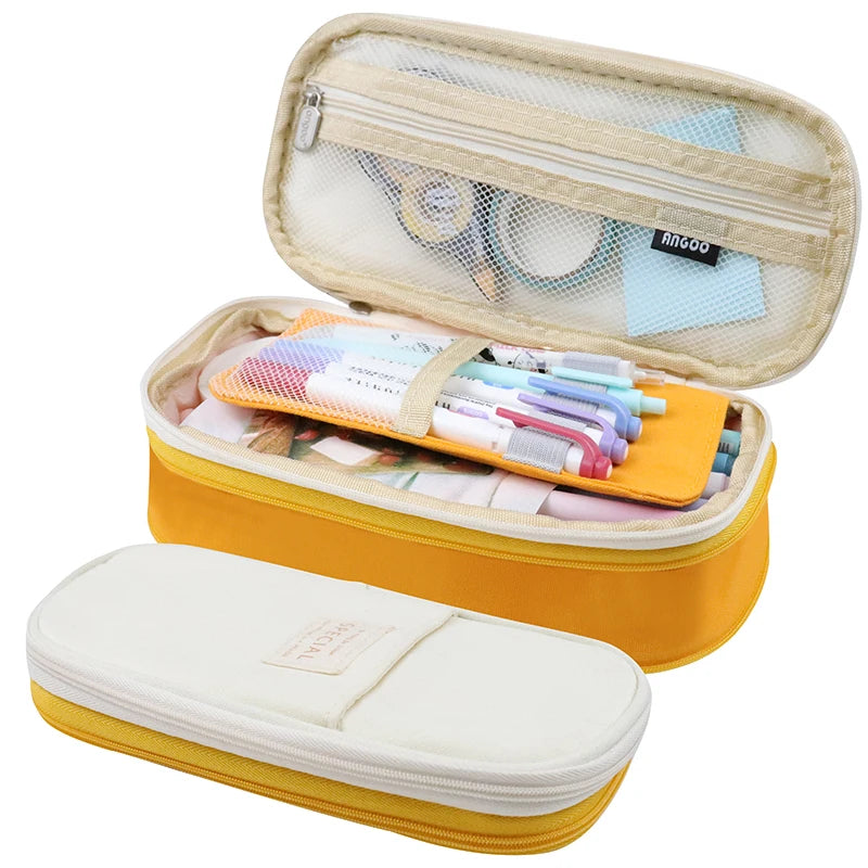 Large Big Creative Pencil Case Cute Boy Girl Kawaii Pencil Cases Storage Kids Pen Bag Stationery Box School Students Supplies exovai.com