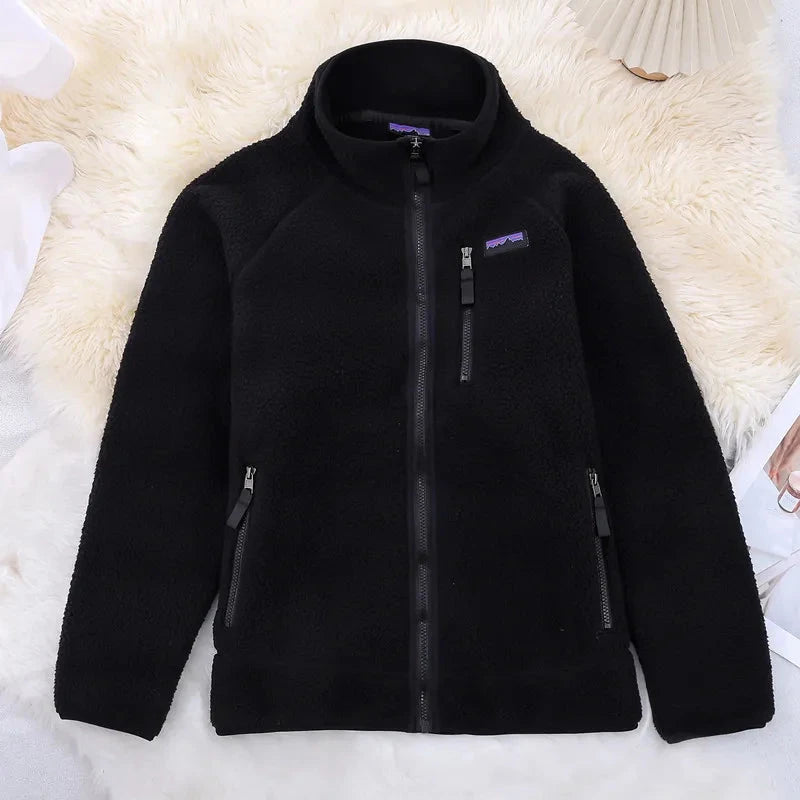 Outdoor Fleece Jackets for Men and Women Wool for Warmth Standing Collar Thickened Fleece Sports Autumn and Winter Parkas Coat exovai.com