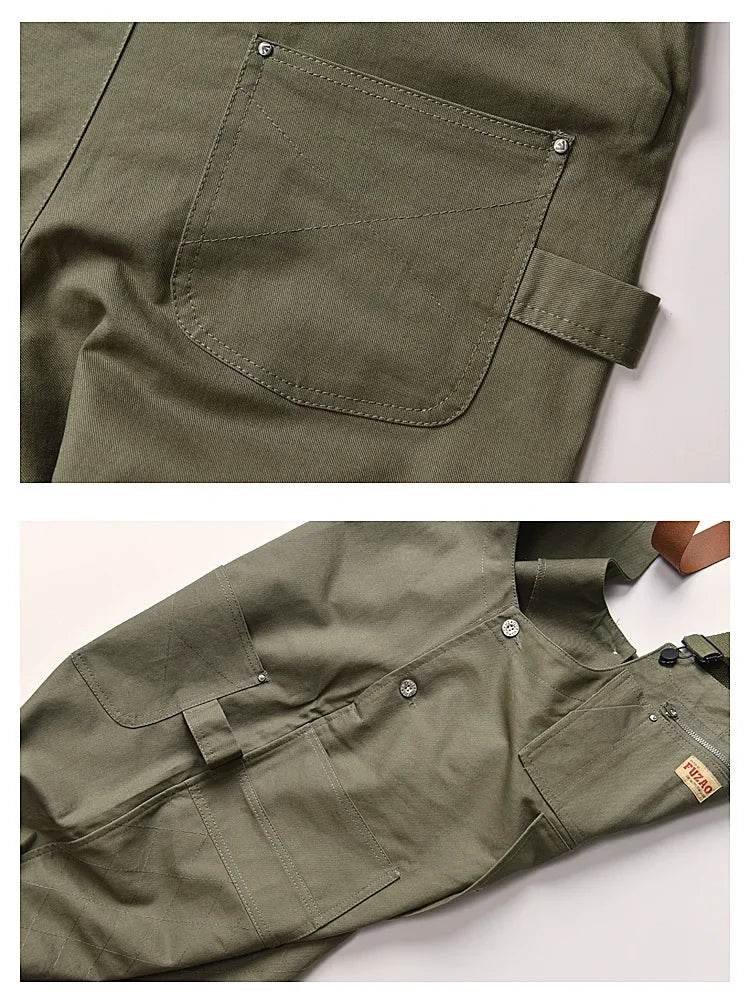 Japanese Style Loose Fit Jumpsuit Cargo Pants Bell Bottoms Dad Pants Ins Popular Same Style Tank For Men Women exovai.com