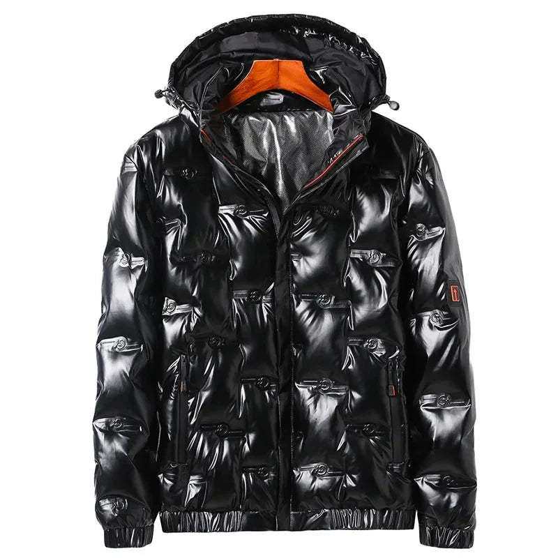 Winter Hot Sale Hooded Men Parkas Fashion Casual Glossy Cotton Jackets Outdoor Thicken Warm Male Clothing Quality Comfortable exovai.com