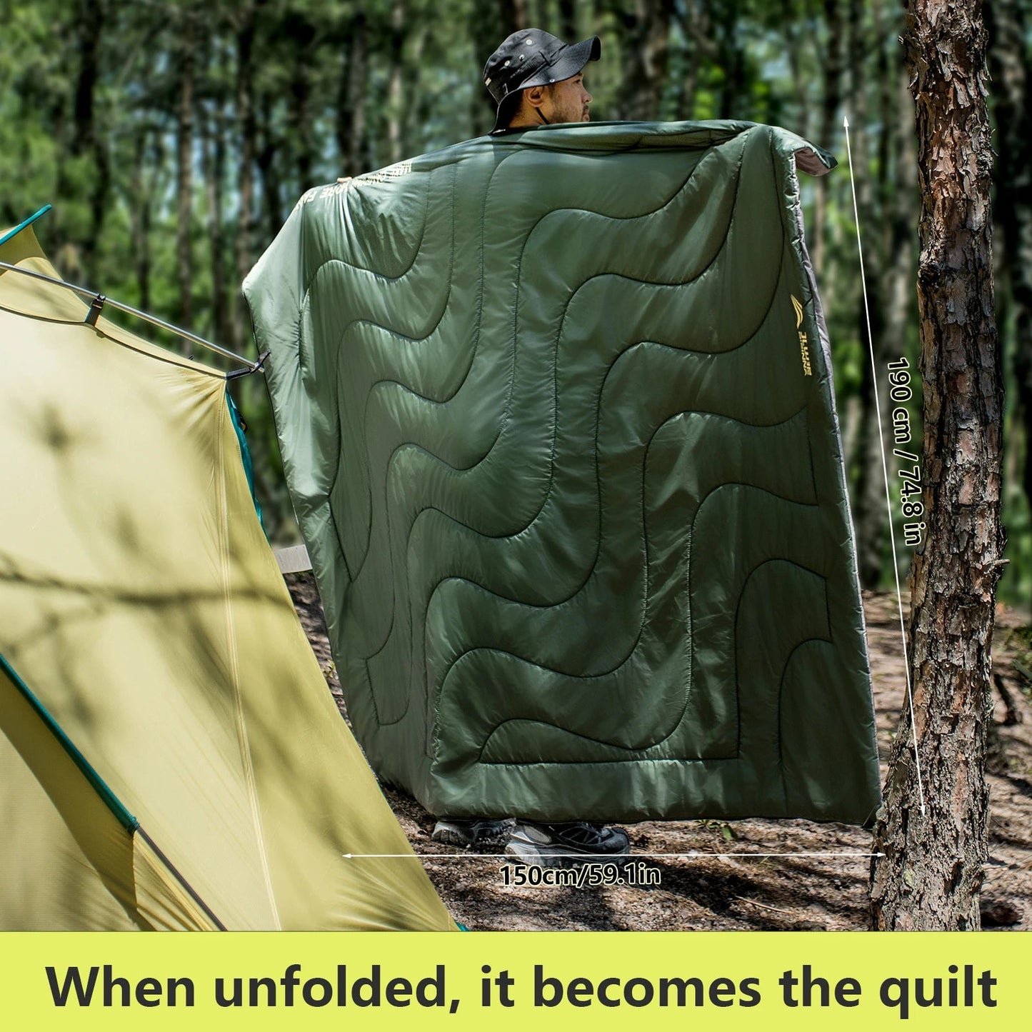 BISINNA Ultralight Camping Sleeping Bag Spring Summer Backpacking Sleeping Bag Large Quilt for Outdoor Hiking Beach exovai.com