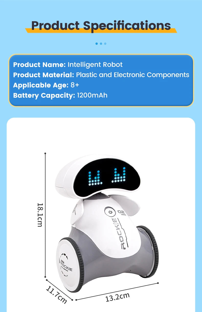 Robot Rc Emo Smart Intelligent Infrared Touch Sensor 2.4G Wireless Programming Robo Remote Control Robot Toys for Boys Girls exovai.com