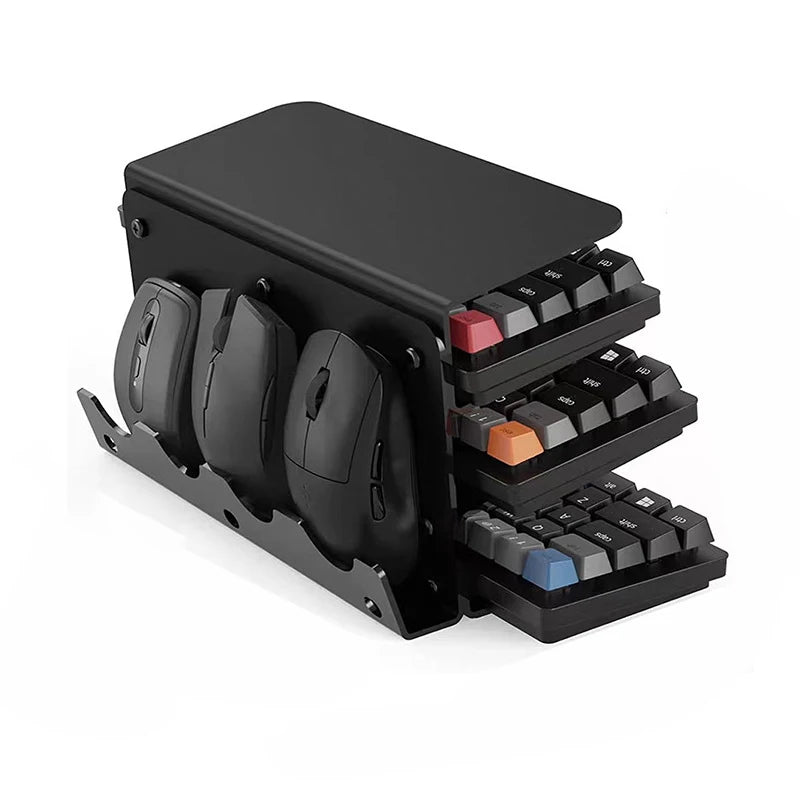 Keyboard Mouse Desktop Organizer Acrylic 3 Tier Stand Frame Shelf Lightweight Keyboard Storage Tool For Study Room Exhibition exovai.com