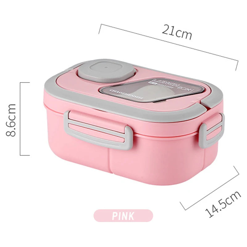 Portable Lunch Box Compartment Wheat Straw Bento Carrying Handle Box Reusable Tableware Containers Meal Snack Food Containers exovai.com