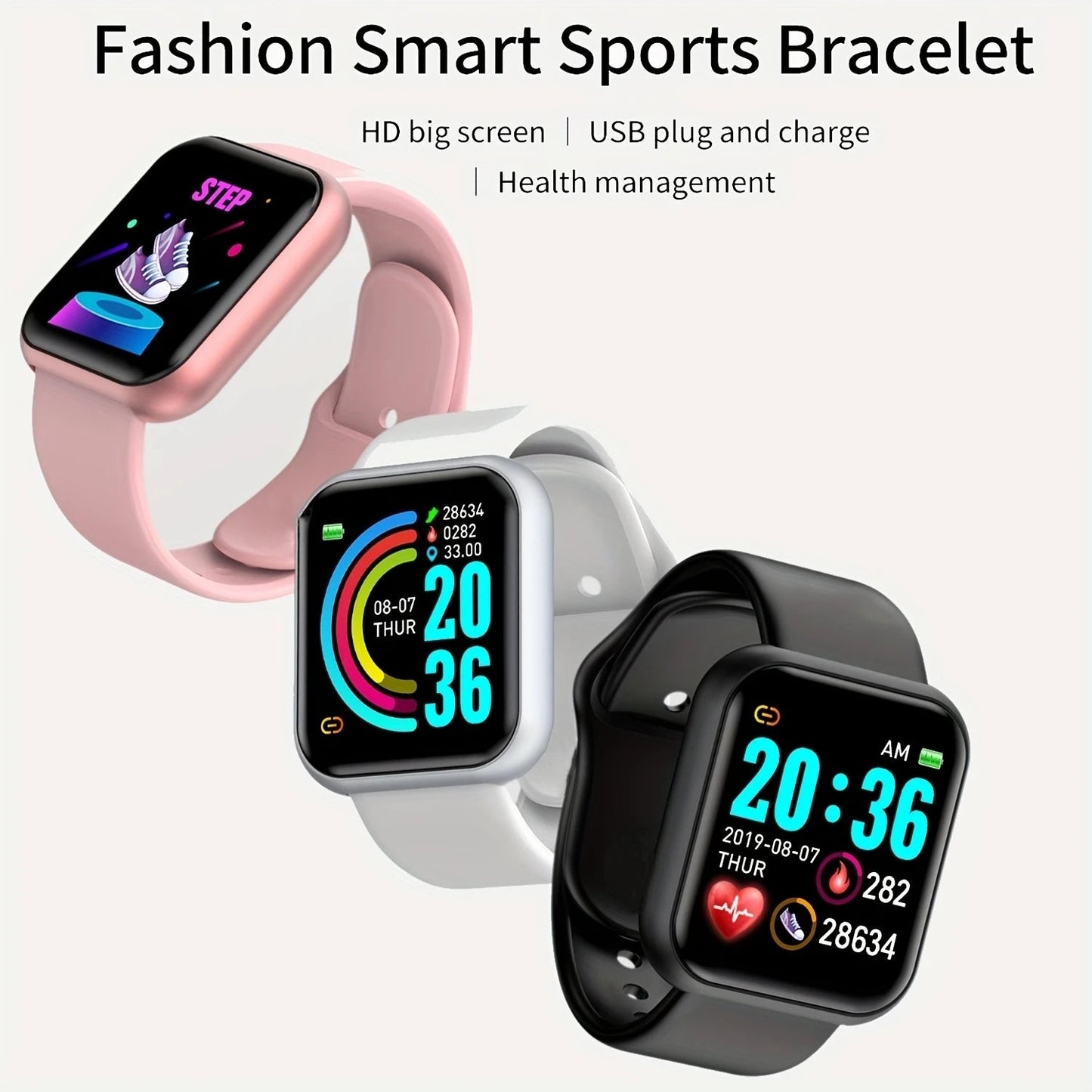 Smart Watch For Men Women Wristwatch Bluetooth Connect Phone Music Player Fitness Sport Bracelet Health Monitor Digital Watches exovai.com