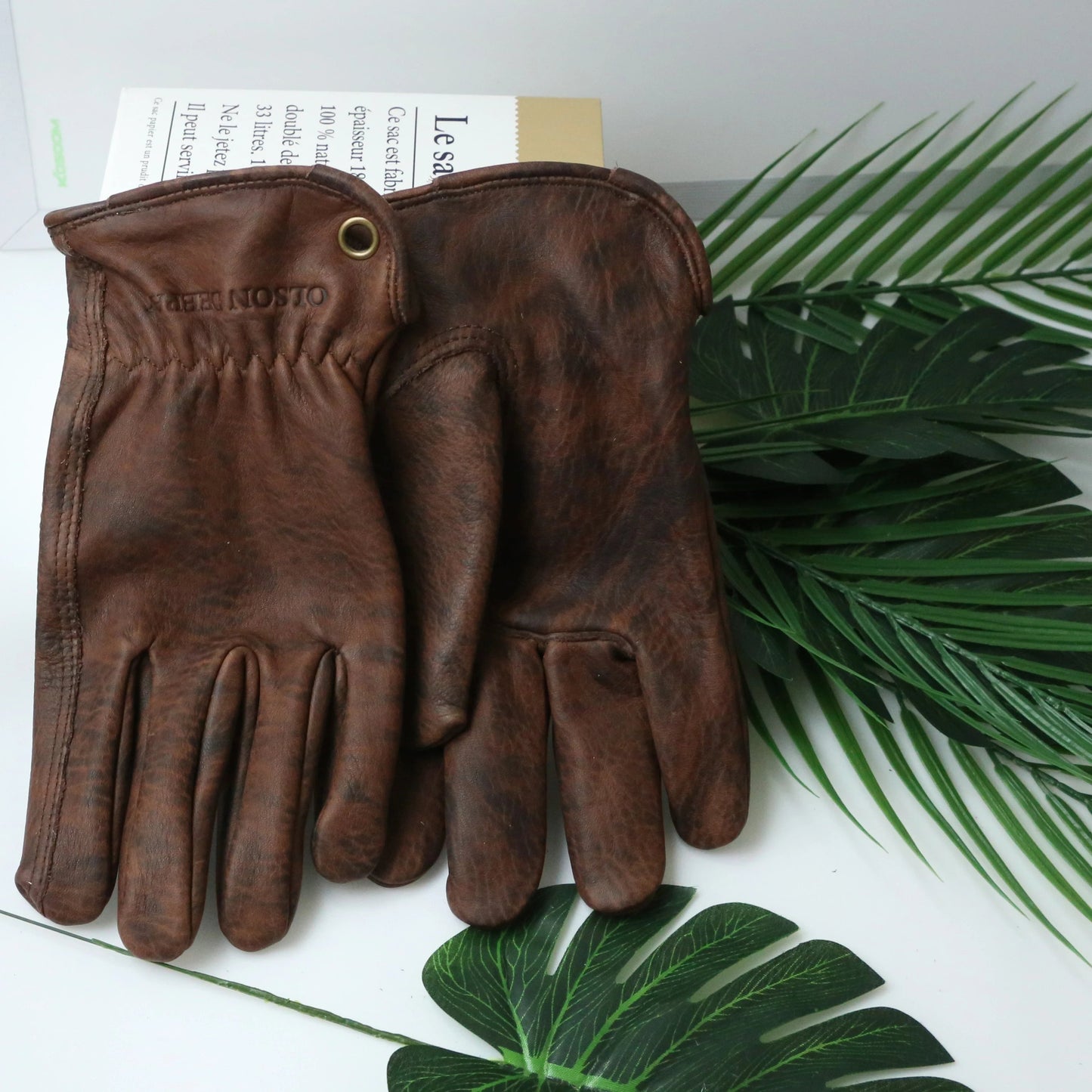 Leather Working Gloves for Gardening,Thornproof Gardening Gloves for Men and Women,Heavy Duty Leather Work Gloves Men exovai.com