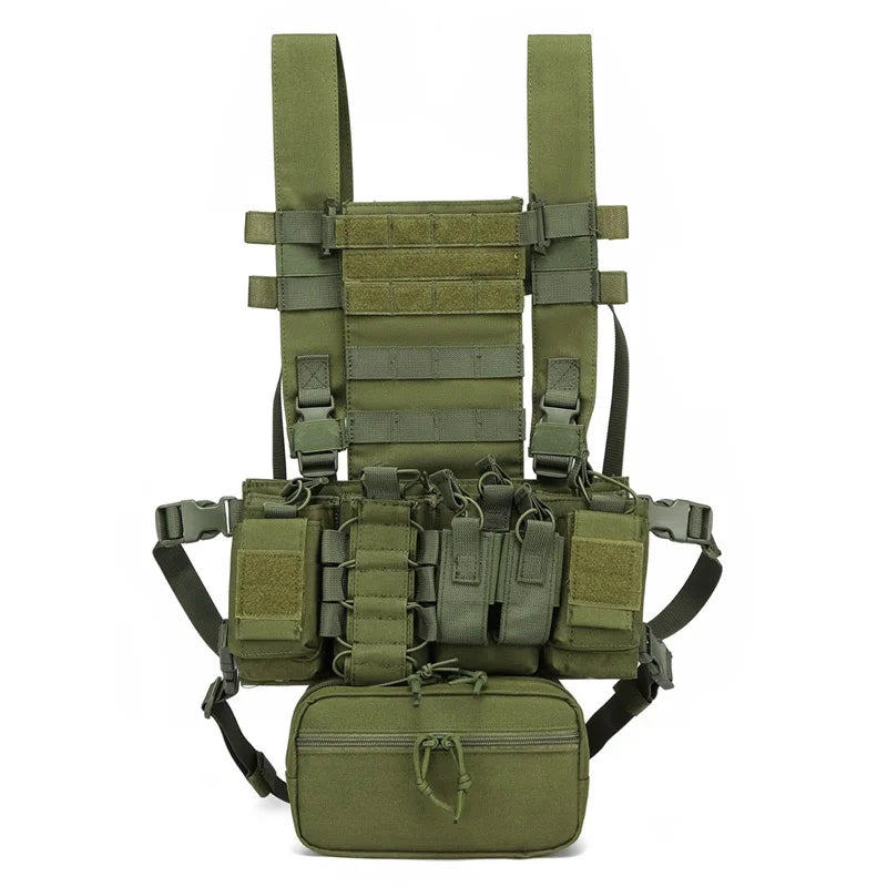Military Tactical Vest Chest Rig with Adjustable Straps & Large Capacity Pouch for Outdoor Adventure & Tactical Missions exovai.com