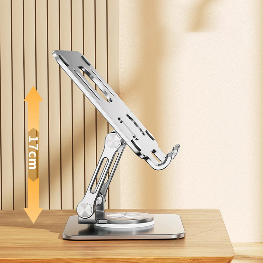 Foldable Mobile Phone Holder 360 Degree Rotating Hollowed Tablet Riser Anti Slip Tablet Holder Height Adjustable for 4.7-12 Inch exovai.com
