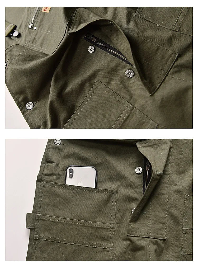 Japanese Style Loose Fit Jumpsuit Cargo Pants Bell Bottoms Dad Pants Ins Popular Same Style Tank For Men Women exovai.com