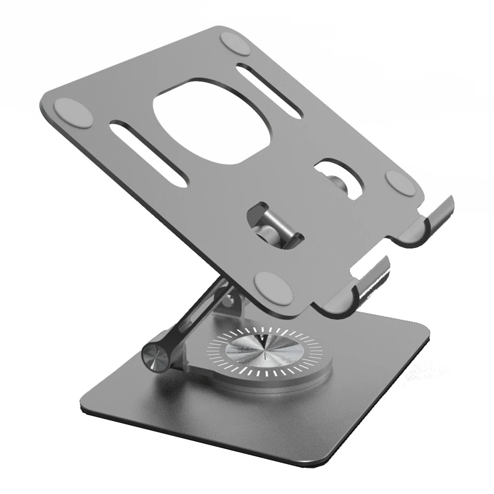 Foldable Mobile Phone Holder 360 Degree Rotating Hollowed Tablet Riser Anti Slip Tablet Holder Height Adjustable for 4.7-12 Inch exovai.com