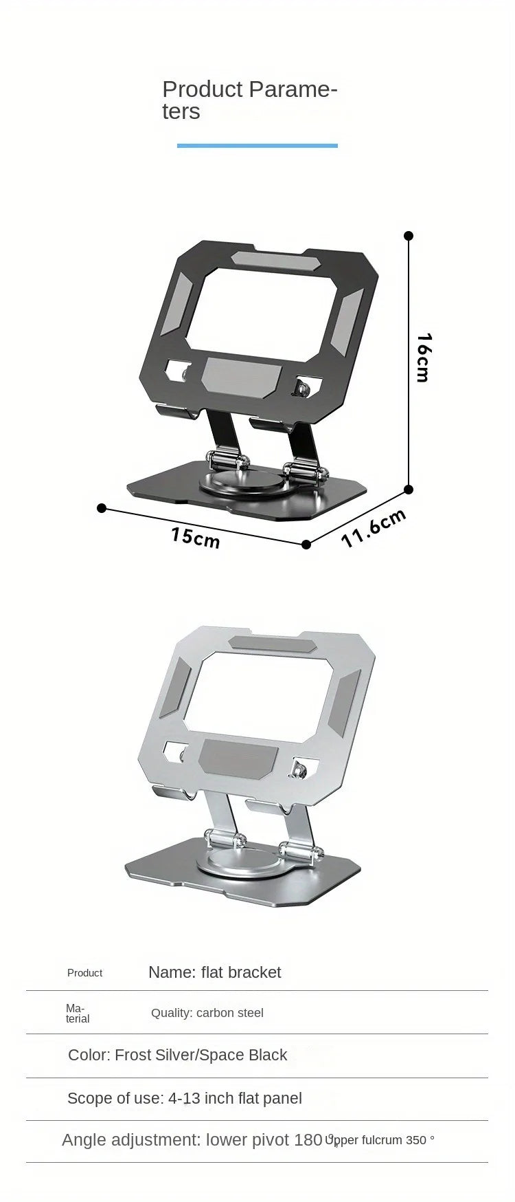 360° Rotatable Tablet Stand Adjustable Foldable Desktop Stand Holder Compatible For Lazy Folding Tablet Stand exovai.com