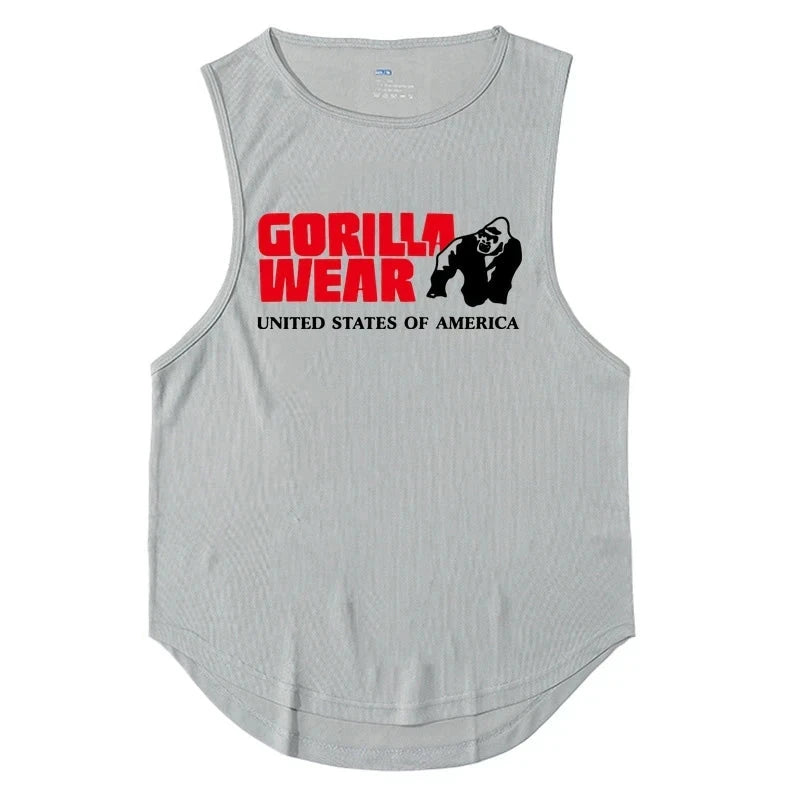 Gym Top Men Men's Clothing Fitness Clothes Shirt Bodybuilding Vests Man Vest Singlet Singlets Muscular Stringer T-shirts Tops exovai.com