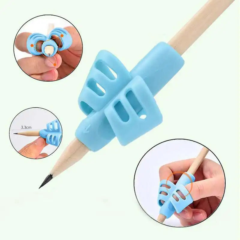 1/3pcs Children Writing Pencil Pan Holder Kids Learning Practise Silicone Pen Aid Grip Posture Correction Device for Students exovai.com