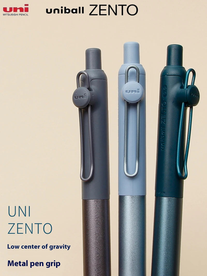 Japanese uni-ball ZENTO Gel Ink Pen Limited Flow Model Metal Push Ultra-Smooth Writing 0.38/0.5mm Signing for Students Business exovai.com