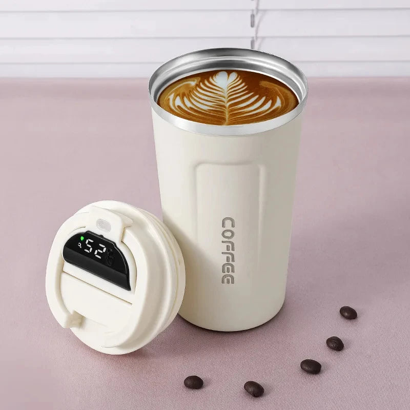 450ml Thermos Bottle Smart Display Temperature 316 Stainless Steel Vacuum Cup Office Coffee Cup Business Portable Thermal Mug exovai.com