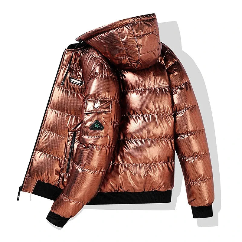 Men's Fashion Puffer Jacket Cotton Padded Thick Warm Puffy Parkas Hooded Windproof Thermal Overcoat Outerwear Plus Size L-5XL exovai.com