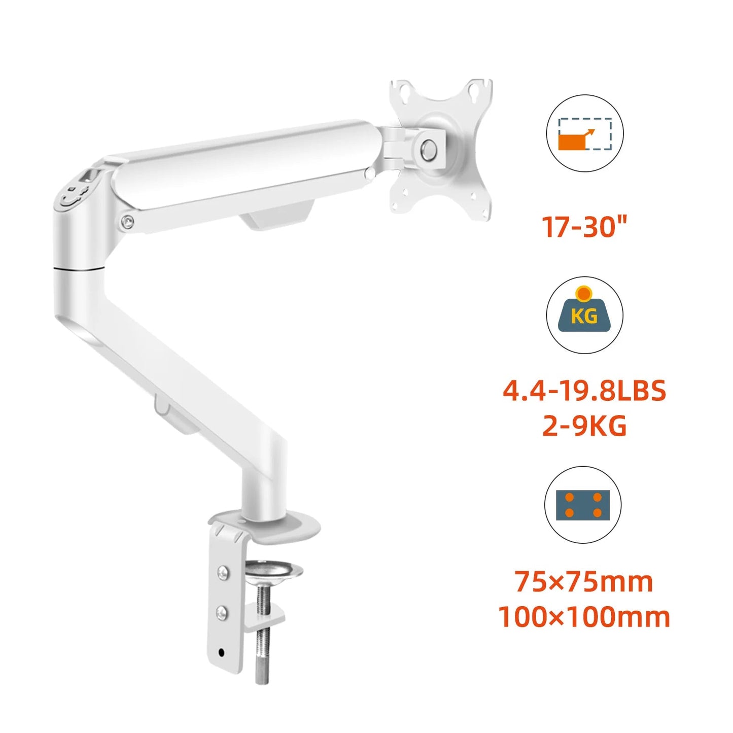 HILLPORT 17-34" Desktop Monitor Arm Holder Gas Spring Full Motion Mount Strut LCD LED TV Bracket Stand PC Soport Support M5 exovai.com