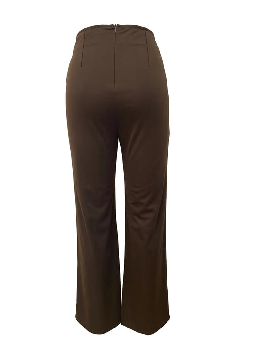 1796Europe and the United States women's fashion buttons decorated street simple trend everything with wide-leg pants exovai.com