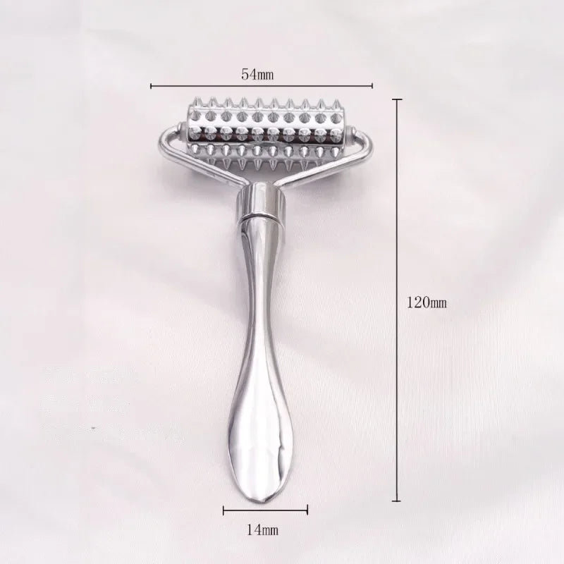 Stainless Steel Facial Massage Roller Gua Sha Tool Massager for Face Full Body Beauty SPA Skin Care Tools Acupressure Massager exovai.com