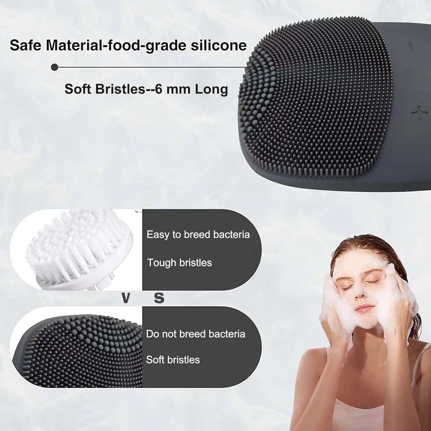 3 in 1 Electric Waterproof Silicone Facial Cleansing Brush Face Scrubber Massager for Cleanning Remove Blackhead Exfoliating exovai.com