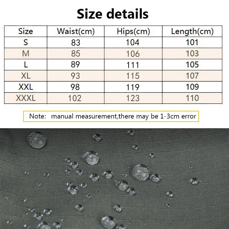 2024 Men's Tactical Pants Outdoor Work Casual Cargo Trousers Waterproof Multi-pocket Wear-Resistant Outdoor Training Trousers exovai.com