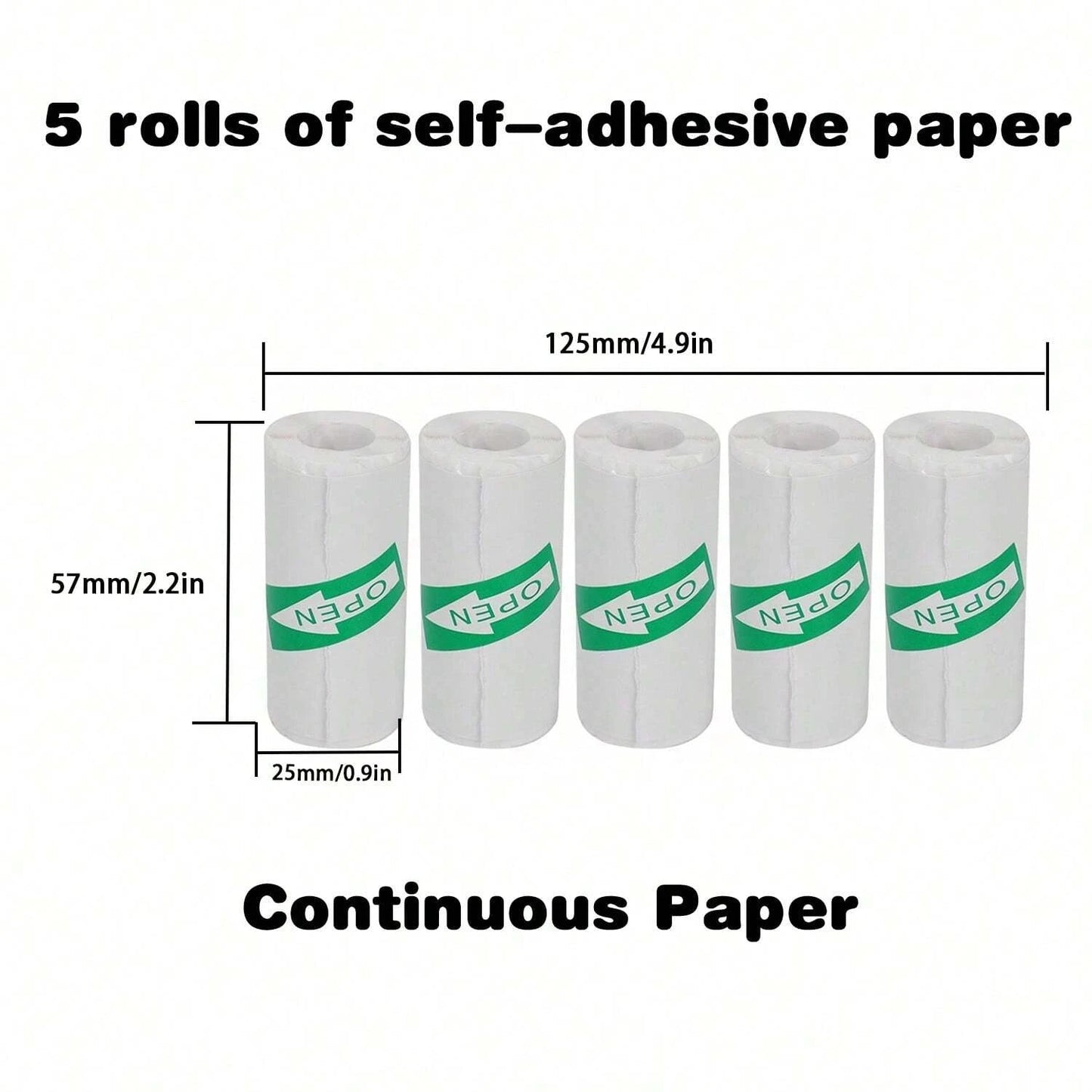 Mini Pocket Printer 5 Rolls Of Self-Adhesive Paper Portable Thermal Printer For Printer Suitable For Home Office Study And Work exovai.com