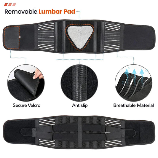 1PCS Back Brace for Heavy Lifting & Workouts – Breathable Lumbar Support Belt with 7 Reinforced Stays & Ergonomic Pad – Lower Ba exovai.com