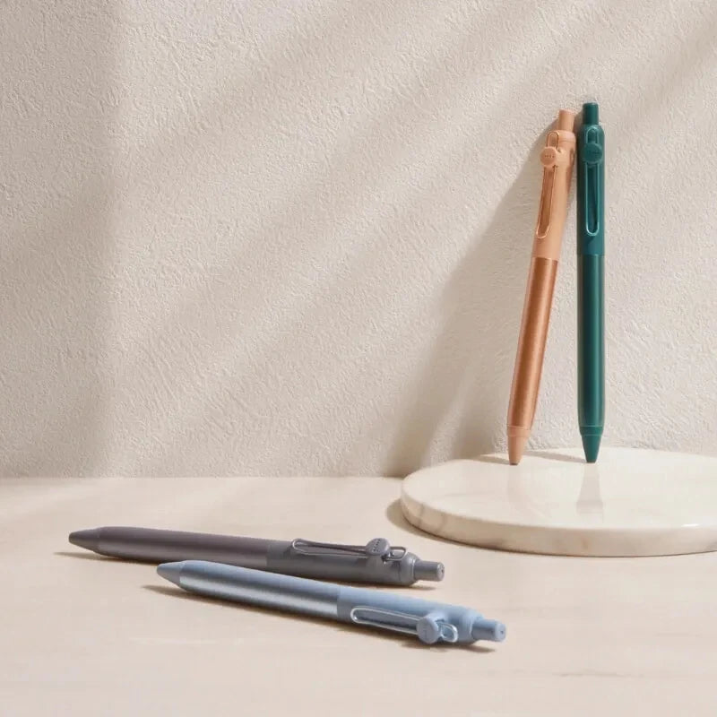Japanese uni-ball ZENTO Gel Ink Pen Limited Flow Model Metal Push Ultra-Smooth Writing 0.38/0.5mm Signing for Students Business exovai.com