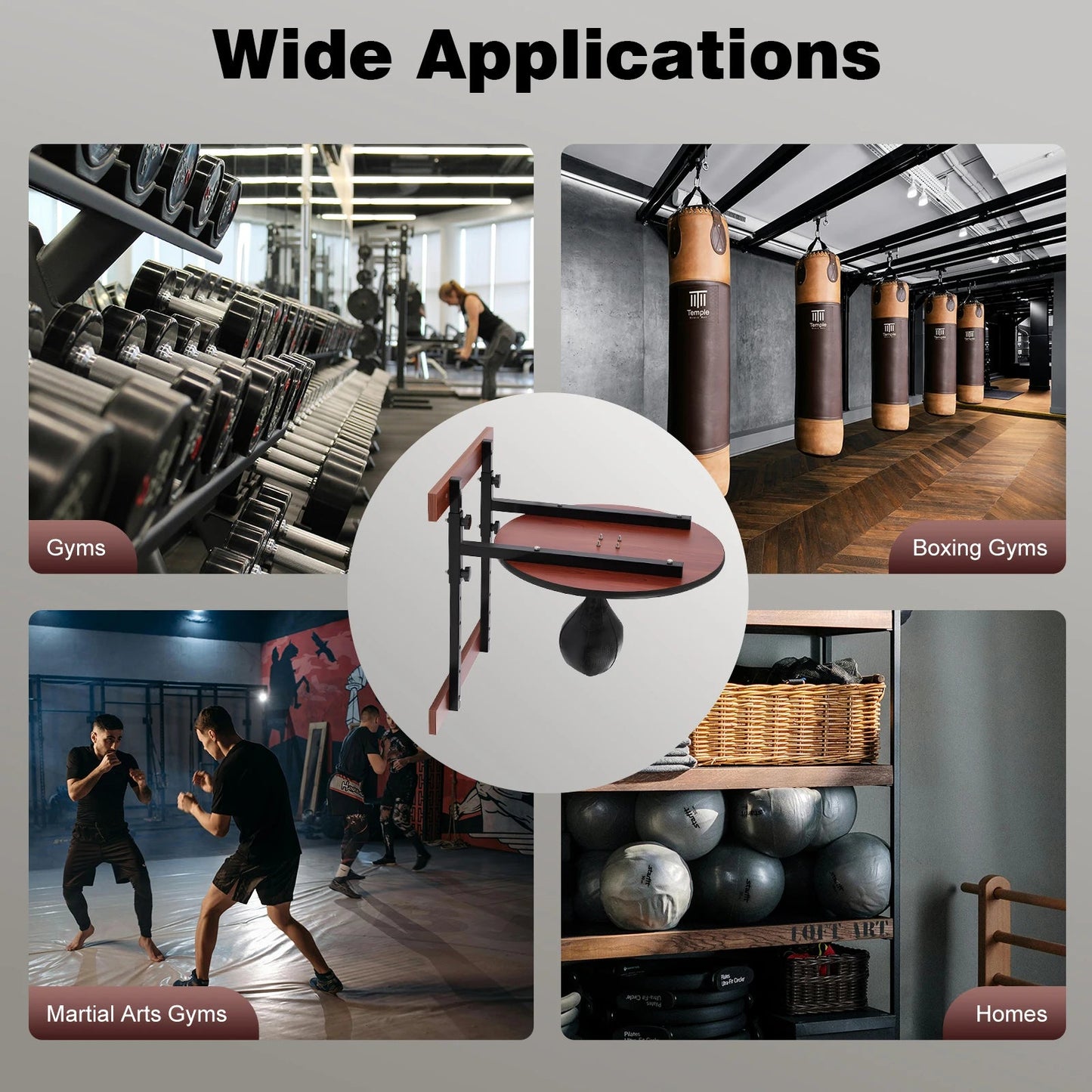 Heavy Duty Adjustable Speed Bag Platform Kit,Professional Wall Mounted Punching Ball Speed Bag Kit for Boxing Training, Exercise exovai.com