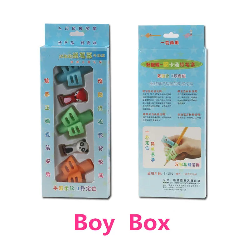 1/3pcs Children Writing Pencil Pan Holder Kids Learning Practise Silicone Pen Aid Grip Posture Correction Device for Students exovai.com
