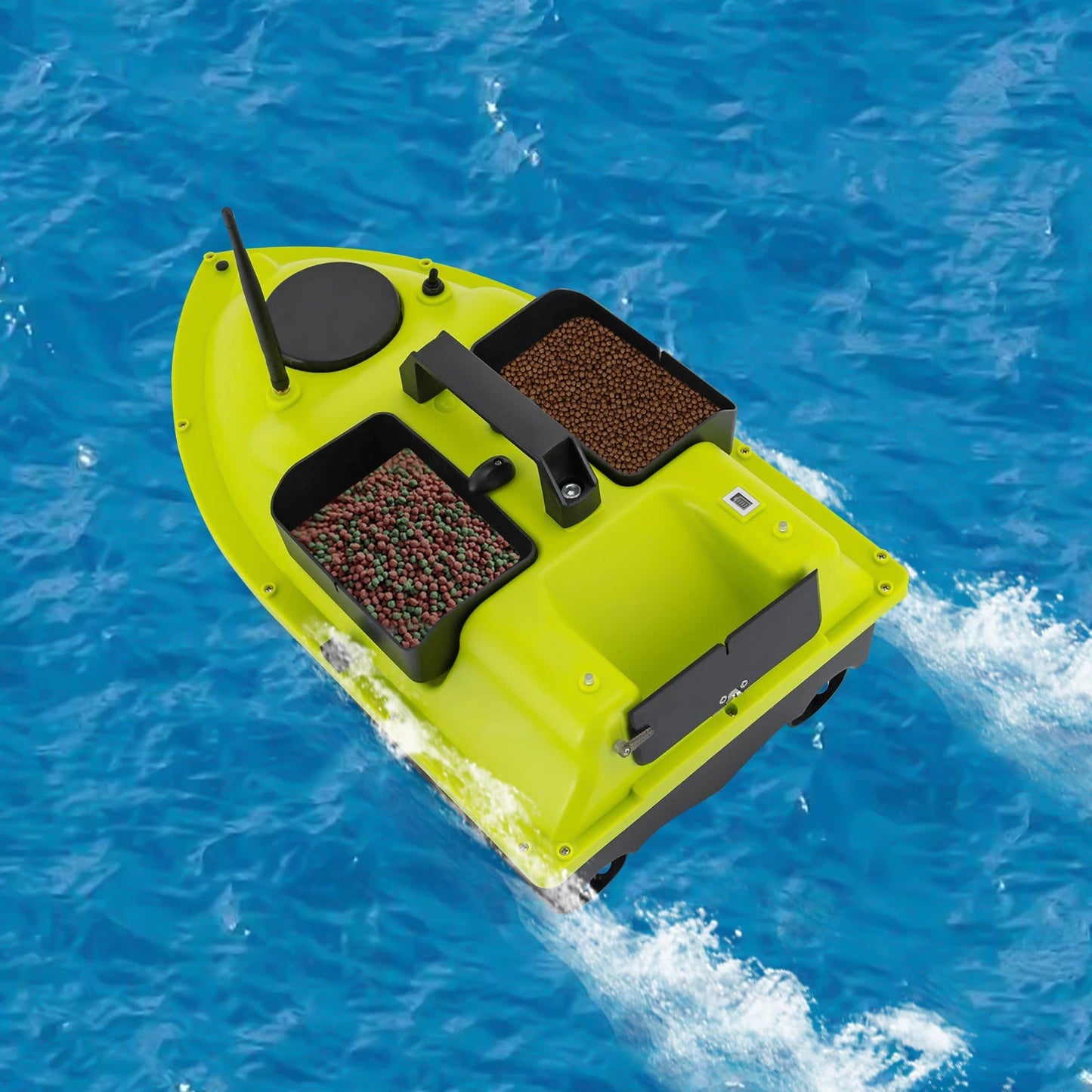 GPS Fishing Bait Boat Green with Remote Control Dual 390 Motors Three-bladed Propeller for Outdoor Fishing exovai.com