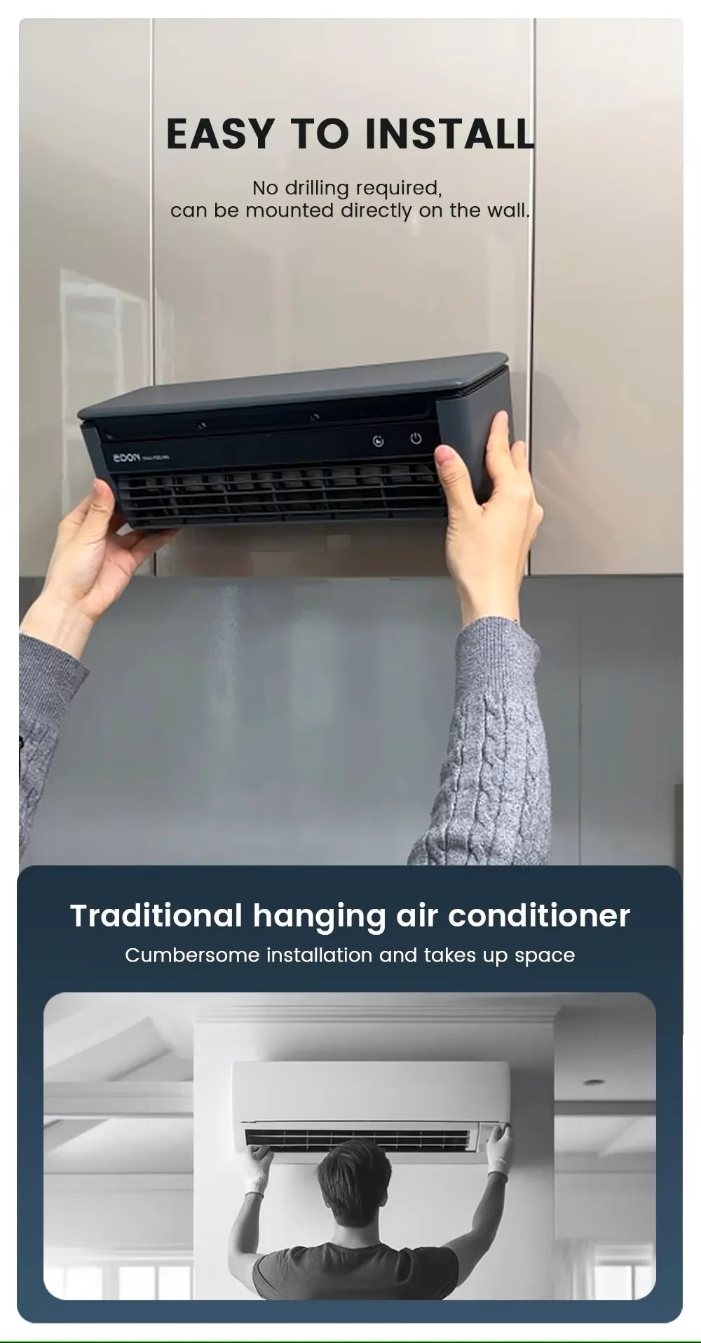 Kitchen air conditioner 2025new model cooling wall fan large wind force charging fan home use table standing remote control exovai.com