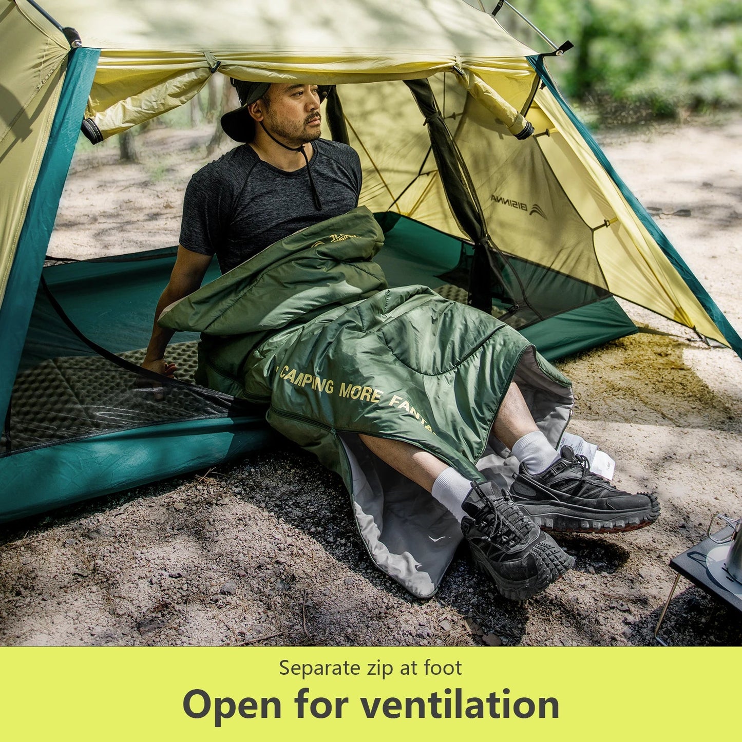 BISINNA Ultralight Camping Sleeping Bag Spring Summer Backpacking Sleeping Bag Large Quilt for Outdoor Hiking Beach exovai.com