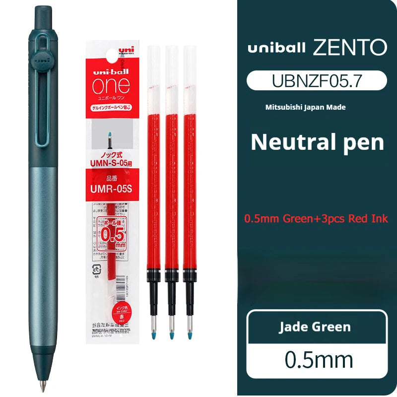 Japanese uni-ball ZENTO Gel Ink Pen Limited Flow Model Metal Push Ultra-Smooth Writing 0.38/0.5mm Signing for Students Business exovai.com