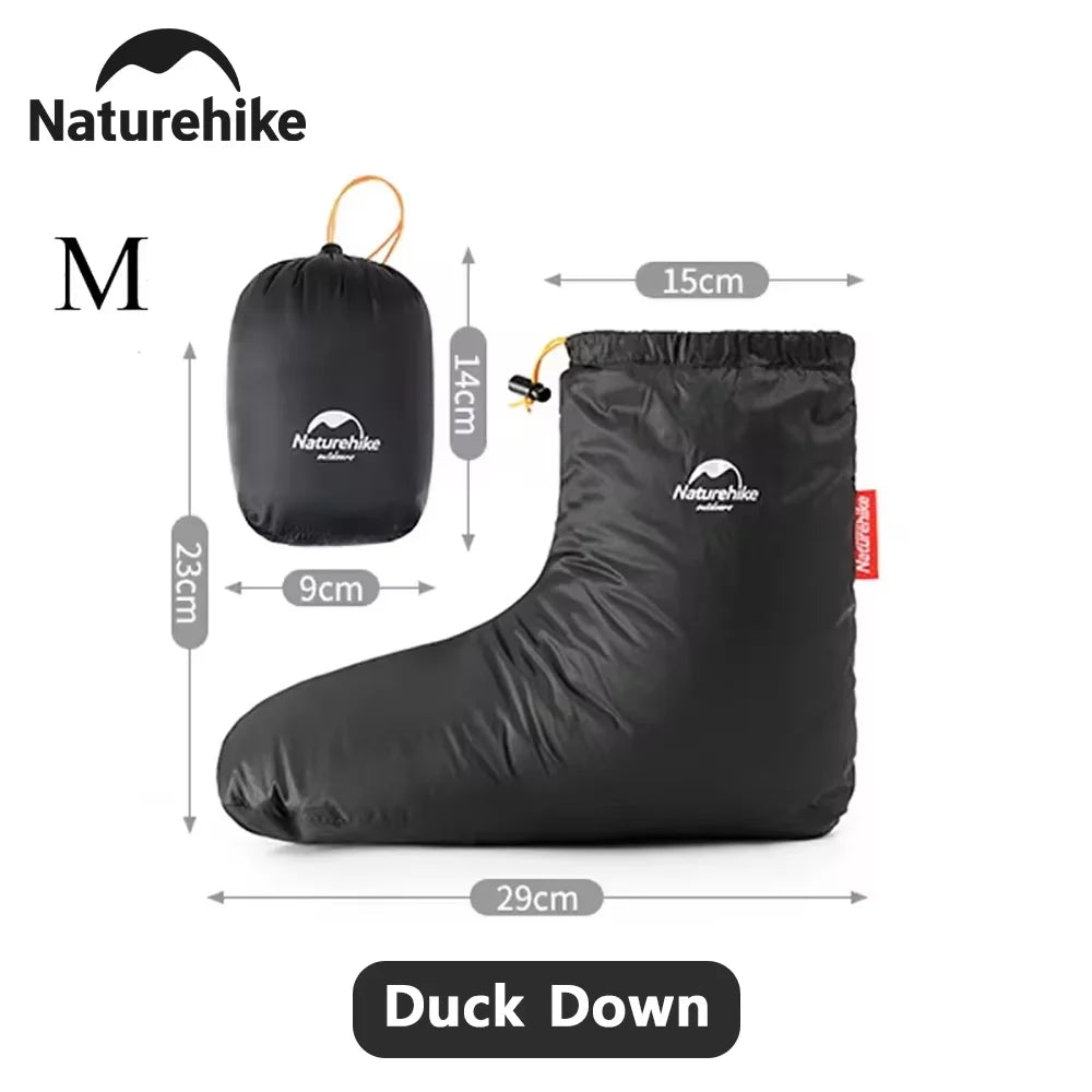 Naturehike Winter Warm Down Shoes Cover Outdoor -15℃~0℃ Waterproof Windproof Goose Duck Down Thermal Feet Cover Unisex Down Boot exovai.com