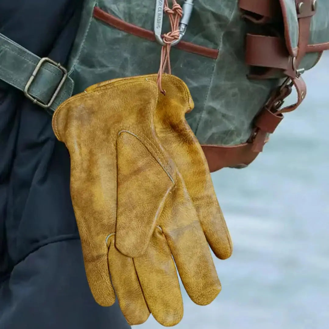 Leather Working Gloves for Gardening,Thornproof Gardening Gloves for Men and Women,Heavy Duty Leather Work Gloves Men exovai.com