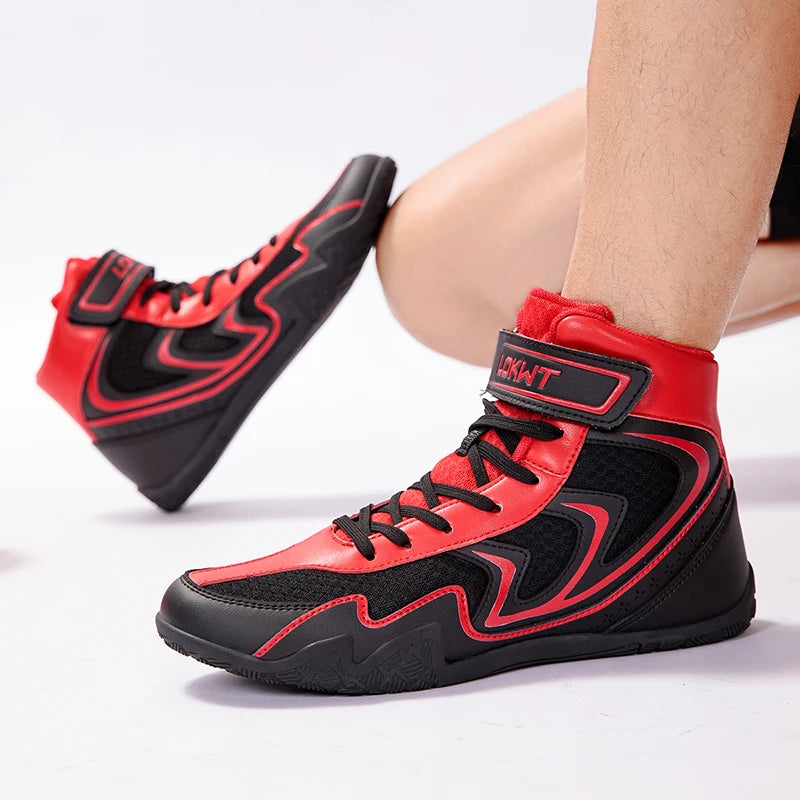 Gym Training Boxing Boots Men's Boxing Shoes Professional Women's Breathable Fighting Wrestling Shoes Anti-slip and Wear-resista exovai.com