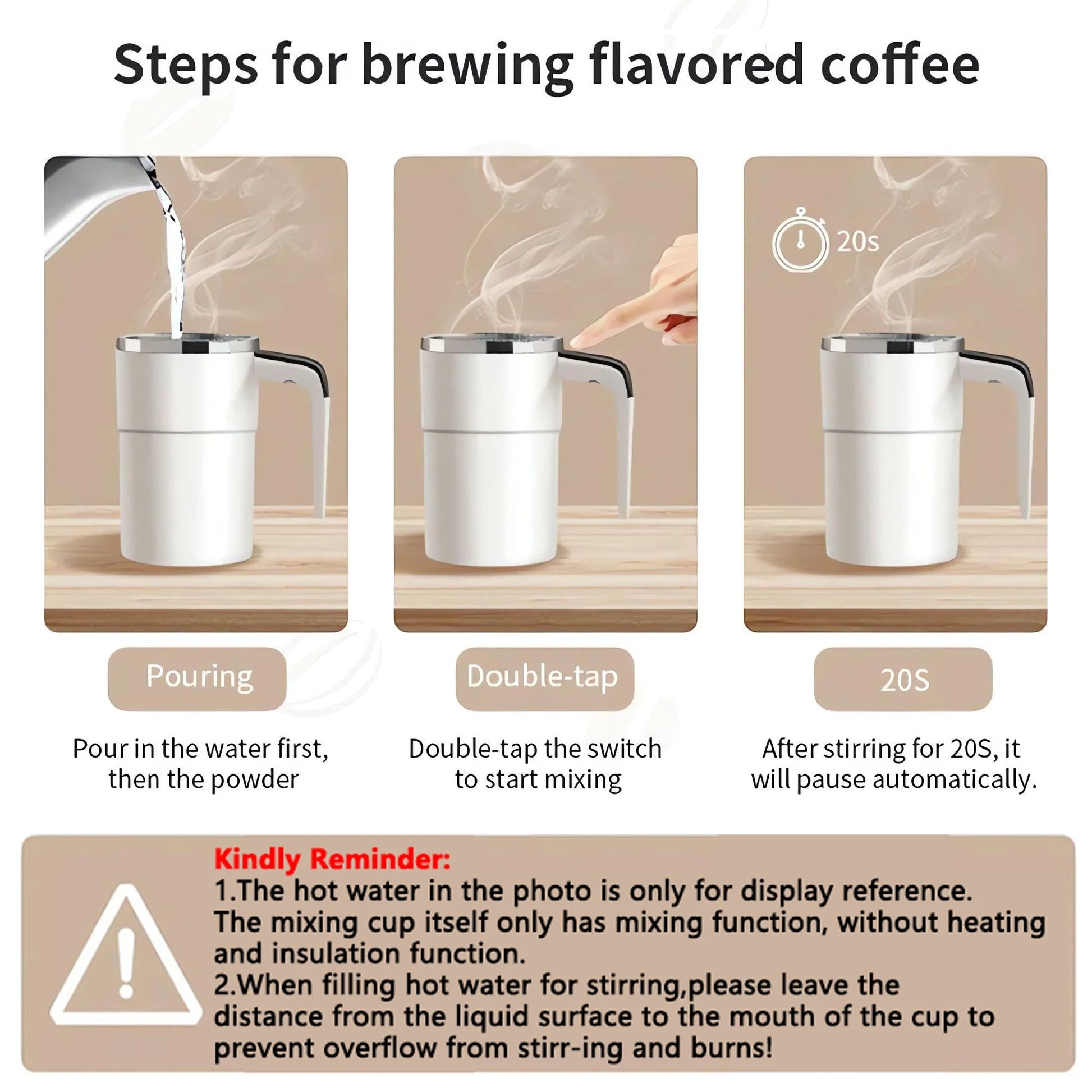 380ML Electric Coffee Self Mixing Mug IP67 Waterproof Coffee Stirring Mug USB Charging Digital Display Automatic Magnetic Cup exovai.com