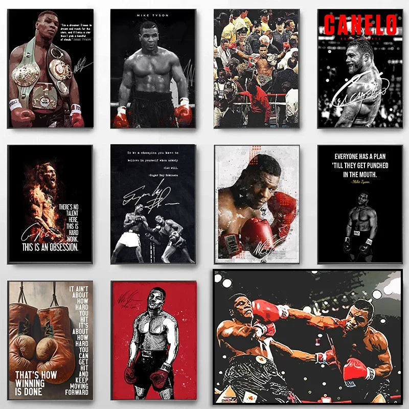 Gym Inspirational Quotes Boxing Legends Mike Tyson Art Posters Canvas Painting Wall Prints Pictures for Living Room Home Decor exovai.com
