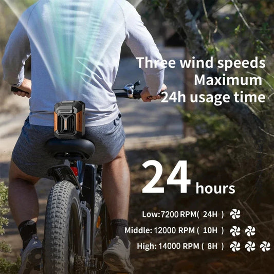 2025 Waist Clip Neck Fan Portable Mini Hangheld Fan USB Rechargeable Small Outdoor Camping Waist Fan with Power Bank LED Light exovai.com