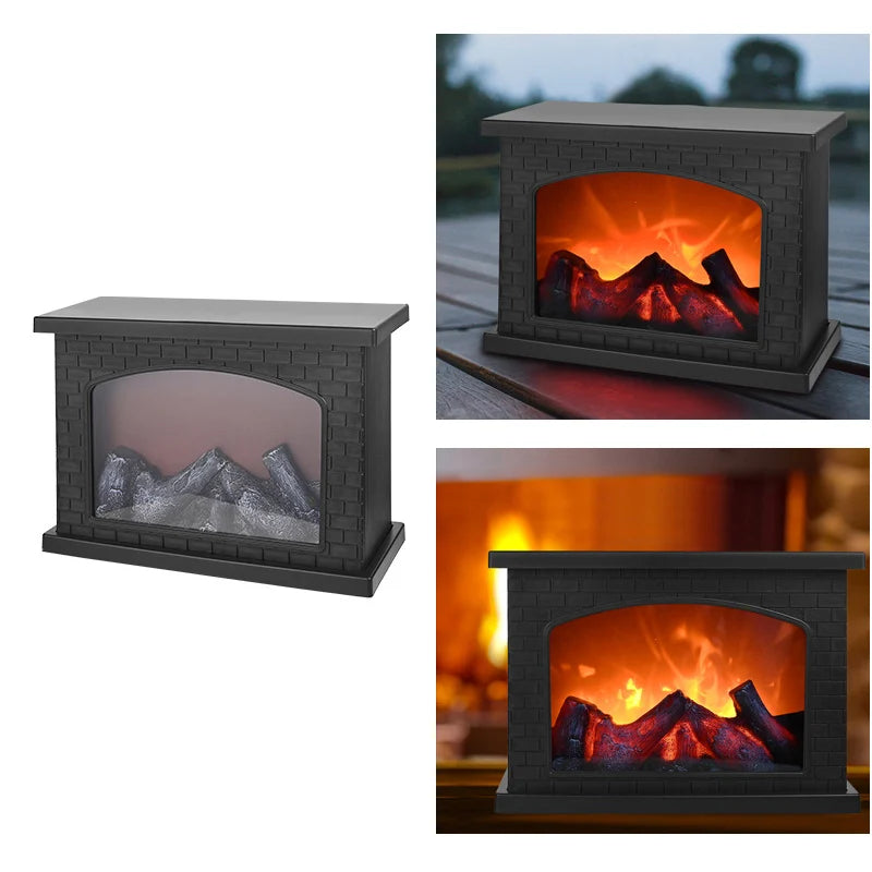 Fireplace Flame Light, Charcoal style LED Table Lights, USB or Battery Power Lamp, for Holiday Winter Gift Party Warm Home Decor exovai.com